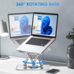 Portable Adjustable Laptop Stand for Desk, Ergonomic Aluminum Laptop Riser for Laptops up to 17.3 Inches, Height & Angle Adjustable, Foldable Laptop Holder for Work - Image 3