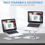 Portable Adjustable Laptop Stand for Desk, Ergonomic Aluminum Laptop Riser for Laptops up to 17.3 Inches, Height & Angle Adjustable, Foldable Laptop Holder for Work - Image 5