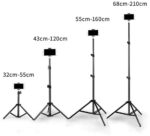 7" feet (210cm) Metal Strong Mobile Phone Tripod/Camera Stand Monopod Kit, Adjustable Mobile Clip Holder with Ball Head (Black, Supports Up to 5000 g) - Image 3