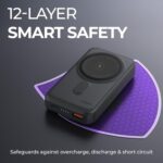 VIDA MagDock 10 | 10,000mAh Power Bank with 15W Wireless Fast Charging, 22W Wired Output, Foldable Stand, LED Battery Indicator & 12-Layer Smart Shield – Android & iOS Compatible - Image 3