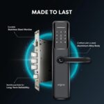 Wipro Smart Door Lock Aura Pro | 6-Way Unlocking | 5 Bolts | Fingerprint, PIN, Access Card, Guest Unlocking via OTP, Mobile App | Pin Decoy, Alerts | IP65 Waterproof | 2 Yr Warranty | Black - Image 4