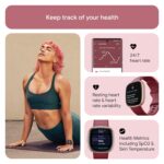Fitbit Versa 4 Fitness Watch (Beet Juice/Copper Rose Aluminium) with 6-Month Premium Membership - Image 4