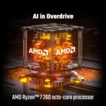 acer Nitro V 16S AI, AMD Ryzen 7 260 Octa-core Processor, RTX 5050-8 GB GDDR7, 16 GB/1 TB,WUXGA IPS, 16.0"/40.64 cm, 180 Hz, Win 11 Home, Obsidian Black, 2.1 kg, ANV16S-41, RGB KB, Gaming Laptop - Image 4