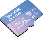 256GB SanDisk Creator microSD UHS-I Card with SD Adapter - Up to 190MB/s, 4K, 5.3K, Micro SD Card - SDSQXAV-256G-GN6MS - Image 4