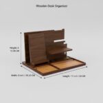 Executive Wooden Docking Station for Men | Mobile, Glasses & Wallet Organizer with Key Hooks and Accessory Tray, Luxury Desk & Bedside Table Stand | Size: 11 x 8 x 6 Inch - Image 3