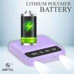 T95 Chotu 10,000mAh Mini Power Bank with Built-in 4 Cables, LED Flashlight & Digital Display – Purple - Image 6