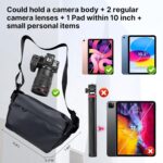 ULANZI Versatile Camera Shoulder Bag Photography Travel Messenger Portable Travel Bag Accessories Stylish Crossbody DSLR Sling Bag Compatible with Sony Canon etc -BLACK - Image 6