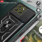 AIBEX® Back Cover Compatible for Motorola Edge 70 5G | D10 Tough Armor Case | Sliding Camera Shield | 360° Protection | Kickstand Ring Holder | Military-Grade Bumper Case - Black - Image 6