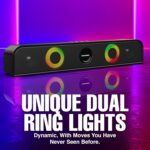 Blaupunkt SBA10 Kolors (2025 Launch) 16W Bluetooth Soundbar |Dual Passive Radiators I Dual Ring Lights | Aero Edge Design | USB, AUX, BT, TWS | 8H Playtime | Portable Bluetooth Speaker (Black) - Image 6