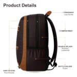PAZZO Classic 30L Vegan Faux Leather Office Leather Laptop Backpack for Men & Women | Anti Theft Laptop Bag 15.6 Inch | Travel Stylish College bag for boys | Office bag for man - Image 7