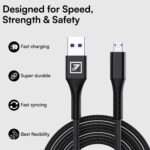 ONE 7 USB to Micro USB Nylon Braided 120W Fast Charging & Data Cable, Micro Cable 2m (6ft), Durable Reinforced Connectors, For Smartphones, Power Banks & Micro USB Devices (ON CB-49 MICRO) - Image 5