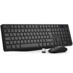 Wireless Keyboard and Mouse Set, Full Size Wireless Keyboard Ergonomic Design & Quiet USB Cordless Mouse Combo UK Layout, 12 Multimedia Shortcuts for Windows Computer PC Laptop Desktop ,Black - Image 10