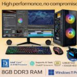 AI Ready Desktop Computer Set with 20" LED Monitor – Core i3-4130 3.4GHz, 8GB DDR3 RAM, 128 GB SSD,500 GB HDD WiFi 6, Bluetooth 5.0, RGB Combo, Supports AI Tools Like ChatGPT & Gemini AI - Image 4