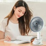 Garth Super Clip-On Multifunctional USB Desk Fan, White, Portable with Adjustable Head Clipped Fan/Plug & Play Fan (1 Pc/With Brown Box/On/Off Switch Not Provided) - Image 4