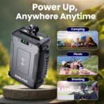 Coolnut Compact Solar Power Station, Power Bank 96000mAh, 150watt- 307Wh Capacity with EV Batteries Inside & 5 Years Warranty for All Electronic Gadgets & Appliances, Black - Image 3