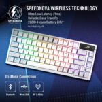 ASUS ROG Azoth Wireless Mechanical Gaming Keyboard – 75% TKL, Tri-Mode Connectivity, Hot Swappable Pre-lubed ROG NX Storm Clicky Switches, PBT Keycaps, RGB, OLED Display, PC/Mac Support - White - Image 3