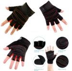 NIRVA WITH DEVICE OF WOMEN PICTURE Workout Gym Gloves with Wrist Support, Full Palm Protection, Non-Slip Grip for Training, Weight Lifting, Exercise (Red) - Image 4