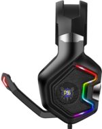 PSS Gaming Headset with Microphone, Compatible with PS4 PS5 Xbox Series One PC Laptop, 3.5mm Audio Jack Over-Ear Headphones with LED RGB Light, Noise Canceling Mic, 7.1 Stereo Surround - Image 3