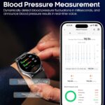 Blood Pressure Smart Watch with Air Pump and Air Cuff, 1.56'' AMOLED Bluetooth Call Fitness Tracker, 24/7 Heart Rate Monitor Blood Oxygen Temperature Sleep Tracker for Android/iOS - Image 3