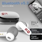 GOBOULT Y1 Ear Buds Wireless with 50H Playtime, Clear Calling ENC Mic, Low Latency Gaming, Made in India,10mm Bass Drivers Earbuds Buds TWS Bluetooth (White) - Image 6