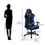 Nilkamal Fyrebird Ergonomic Gaming Chair with Lumbar Pillow, 3D Adjustable Armrest, Adjustable Neck, Gas Lift Mechanism, & 100mm Tilt (Bosco) - Image 3