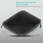 360 Protective 14 Inch Laptop Sleeve Case for All 13-14 Inch laptops with 2 Front pockets & Carry Handle | Compatible with 13-14 inch HP, DELL, Asus, Mackbook Devices| Water-Resistant | Black - Image 7