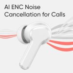 Original Buds T110 AI ENC Noise Cancelling Wireless Earbuds, Lightweight inEar Design with Deep Bass Sound, 38H Playback, for realme White - Image 4