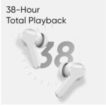 Original Buds T110 AI ENC Noise Cancelling Wireless Earbuds, Lightweight inEar Design with Deep Bass Sound, 38H Playback, for realme White - Image 5