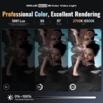ZHIYUN MOLUS X100 Combo V2 Upgraded Version LED Video Light,Portable 100W 2700K-6500K CRI 95+ TLCI 97+ Bluetooth Brightness Control Continuous Output Lighting for Photography Studio Light - Image 5