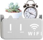 Router Storage Box Wall-Mounted Router Storage Box for Home, Office, Gaming Room Wireless WiFi Rack Decorative Shielding case, Punch-Free TV Set-top Box (1) - Image 7
