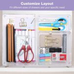 16 Pcs Clear Plastic Drawer Organizers Set – 4-Size Versatile Storage Trays for Bathroom, Vanity, Makeup, Kitchen Gadgets & Office Organization, Stationery Organizers Box - Image 4