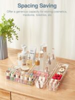 16 Pcs Clear Plastic Drawer Organizers Set – 4-Size Versatile Storage Trays for Bathroom, Vanity, Makeup, Kitchen Gadgets & Office Organization, Stationery Organizers Box - Image 7