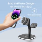 Magnetic Wireless Charger, Charging Station, 5 in 1 Fast Mag-Safe Wireless Charger Stand for iPhone 14,13,12 Pro/Max/Mini/Plus, Apple Watch 8/7/6/SE/5/4/3/2 and Airpods - Image 3