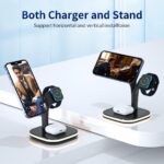 Magnetic Wireless Charger, Charging Station, 5 in 1 Fast Mag-Safe Wireless Charger Stand for iPhone 14,13,12 Pro/Max/Mini/Plus, Apple Watch 8/7/6/SE/5/4/3/2 and Airpods - Image 8