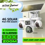Active Pixel 4G Solar Powered 4MP CCTV 10X Zoom, Triple Camera | PTZ 360° Wireless Outdoor Security Camera | Motion Detection, SIM Card Slot, 2-Way Audio, IP66 Waterproof (Solar 4 Camera) - Image 3