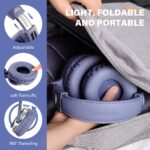 OneOdio Over Ear Headphone, Wired Bass Headsets with 50mm Driver, Foldable Lightweight Headphones with Share Port and Mic for Recording Monitoring Mixing Podcast Guitar PC TV (Light Blue) - Image 4