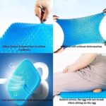Gel Comfort Double Layer Honeycomb Seat Cushion, Blue, Non-Slip Cover, Pressure Relief for Office Chair, Wheelchair, Car Seat (Semicircular) - Image 3