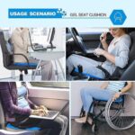 Gel Comfort Double Layer Honeycomb Seat Cushion, Blue, Non-Slip Cover, Pressure Relief for Office Chair, Wheelchair, Car Seat (Semicircular) - Image 4