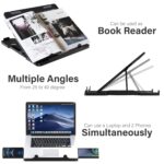 ELV Direct Adjustable Foldable Laptop Stand, Portable Laptop Riser, Laptop Tabletop Stand for Desk, Computer Notebook Stand Holder with 2 Attached Phone Stands, for Laptops up to 15.6 Inches - Image 5