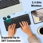 ZEBRONICS K4000MW Wireless Keyboard with 2 Bluetooth & 2.4 GHz Wireless Connection,78 Keys, Integrated Multimedia Keys,Minimalist Design,Compatible with Laptop/Desktop/Tablet/Smartphone - Image 4