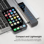 7 Port USB Hub 3.0 for PC Laptop with High Speed Data Transfer, LED Indication, 15cm Cable, Multi Device Connection, Plug Play Usage, Glossy Finish and Lightweight Design (Black) - Image 3