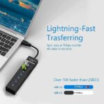 7 Port USB Hub 3.0 for PC Laptop with High Speed Data Transfer, LED Indication, 15cm Cable, Multi Device Connection, Plug Play Usage, Glossy Finish and Lightweight Design (Black) - Image 6