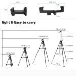 Professional Aluminium Tripod 3366 Adjustable Aluminum Alloy Tripod Compatible with All Smart Phones, Camera, Go Pro Maximum Operating Height 4.5 ft Maximum Load Capacity up to 5kg - Image 4