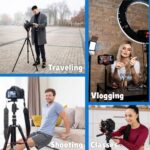 Professional Aluminium Tripod 3366 Adjustable Aluminum Alloy Tripod Compatible with All Smart Phones, Camera, Go Pro Maximum Operating Height 4.5 ft Maximum Load Capacity up to 5kg - Image 7