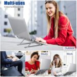 Aluminium Laptop Stand / 6 Angles Supports up to 15.6 inches Laptops, Premium Metal Build, Lightweight & Portable, Anti-Slip Silicone Pads, Smart Heat Dissipation Laptop Stand (Silver) - Image 5