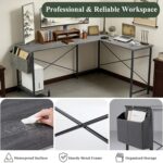 L Shaped Desk, 50 Inch Reversible Computer Desk Corner Gaming Table with CPU Stand & Storage Bag, Sturdy Metal Frame PC Workstation for Home Office - Image 5
