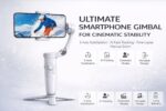 RD Telinet Steady GM-260 Gimbal for Phone - 3-Axis Smartphone Stabilizer for iPhone & Android | AI Face Tracking, Manual Zoom & Time-Lapse | Mobile Gimbal for Vlogging & Reels | Milky White - Image 3