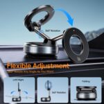 Lapster Magneto M2 Magnetic Phone Holder with Vacuum Suction 360° Rotation | Universal Car Mount for Dashboard, Gym, Mirror & Shower | Hands-Free Mobile Stand Compatible with All Smartphones. - Image 3