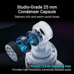 ASUS ROG Carnyx USB Gaming Microphone (25mm Condenser Capsule, 192kHz/24-bit, Cardioid, high-Pass Filter, Built-in pop Filter, Metal Shock Mount, one-Touch Mute, Aura Sync RGB)- Moonlight White - Image 3