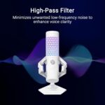 ASUS ROG Carnyx USB Gaming Microphone (25mm Condenser Capsule, 192kHz/24-bit, Cardioid, high-Pass Filter, Built-in pop Filter, Metal Shock Mount, one-Touch Mute, Aura Sync RGB)- Moonlight White - Image 4